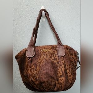 Liebeskind Giulia Large microsuede Leopard /Cheetah Tote Hobo Shoulder Bag